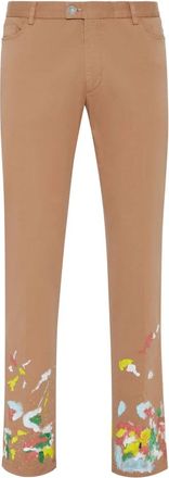 Philipp Plein Chinos Broeken Dripping - Heren - Chinos - Beige - 3XL - Katoen - Broeken