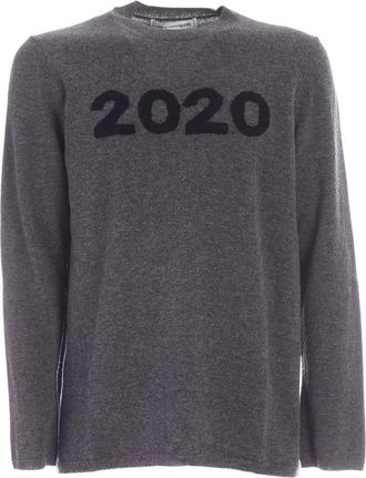 Comme Des Gar&ccedil;ons Gem&ecirc;leerd Grijze Wollen Gebreide Pullover - Heren - Ronde hals truien - Grijs - L - Wol - Truien & Vesten
