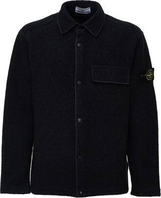 Stone Island Black Chest Pocket Snap Button Shirt