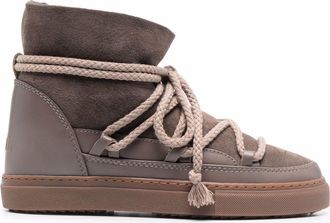 INUIKII lace-up shearling-lined boots - women - Leather/Rubber/Sheep Skin/Shearling/Suede - 36 - Brown