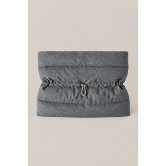 Brunello Cucinelli Womens Grey Wool Knit Neck Warmer