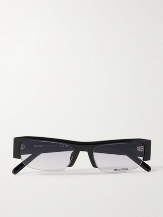 Miu Miu Eyewear Occhiali Da Sole In Acetato Con Montatura Quadrata Vedette - Nero