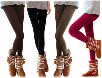 Trade Shop Trade Shop - Set 5 Leggings Donna Effetto Termico Felpato Ass. Uhra Collant Taglia Unica