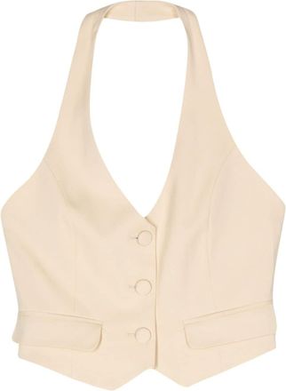 BA&SH Good halterneck waistcoat - women - Viscose/Elastane/Viscose - 3 - Neutrals