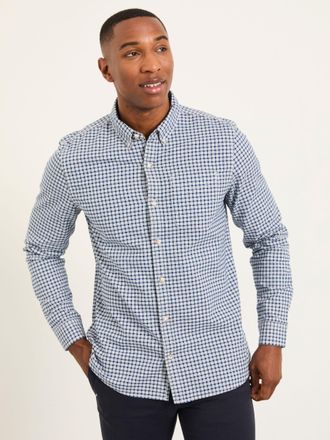 Fat Face FatFace Navy Long Sleeve Oxford Gingham Shirt