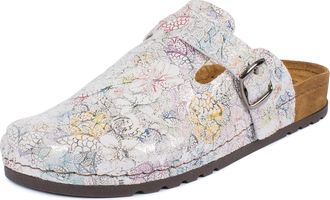 J&uuml;rgen Hirsch Ladies Clog Ergo 05, All-Round Leather, with deep Footbed and Anti-Shock Heel pad (White, Size 6)