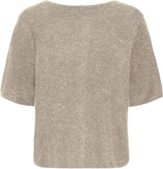 Ichi Kamara Jumper - Dames - Ronde hals truien - Beige - L - Wol - Truien & Vesten