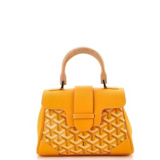 Goyard Saigon Top Handle Bag Coated Canvas with Leather Mini