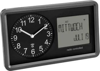 TFA Dostmann Tfa Dostmann 60.3552.01 Reloj De Pared Negro Con Radio Control