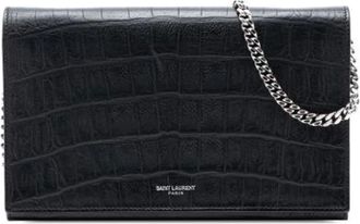 Saint Laurent Pre-owned Clutches, female, Black, Size: ONE SIZE Pre-owned Vintage Leather Clutch