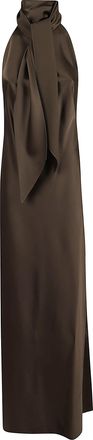 Polo Ralph Lauren Chilton Satin Maxi Dress With Halterneck And Scarf-Tie Detail