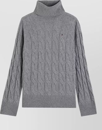 Tommy Hilfiger wool cable knit turtleneck jumper