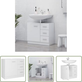 vidaXL Armadio da bagno - Mobile Sottolavabo Bianco 63x30x54 cm in Multistrato