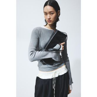 H&M Rib-knit Top in Gray Melange at Nordstrom, Size Xx-Large