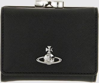 Vivienne Westwood Portafoglio Tri-Fold in pelle Saffiano con logo Orb