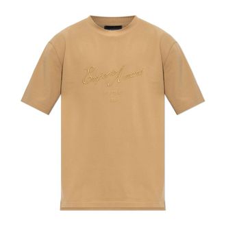 Emporio Armani Logo T-shirt - Heren - T-shirts - Bruin - M - Katoen - Tops