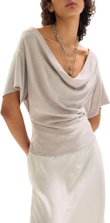 Free People We The Free Waterfall Cowl Neck Top in Chateau Grey at Nordstrom, Size X-Small