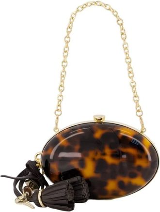 Self Portrait Tassen, Dames, Bruin, ONE Size, Polyester, Oval Clutch