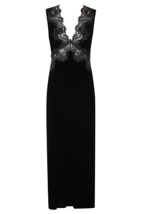Rixo Black Silk-Blend V-Neck Sleeveless Midi Dress