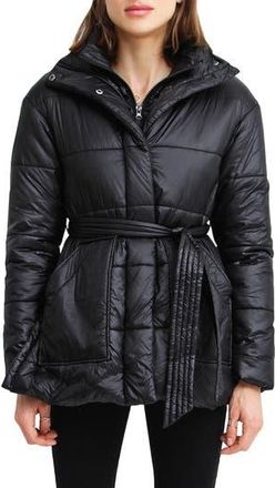 Belle & Bloom Moonrise Belted Puffer Jacket in Black at Nordstrom Rack, Size X-Small