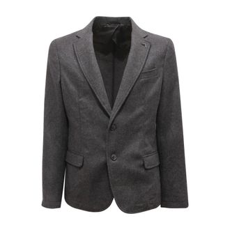 Trussardi Jassen, Heren, Grijs, L, Wol, Giacca Jeans Wool Blend Jacket