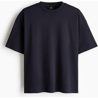 H&M Oversized Fit Interlock T-shirt in Dark Blue at Nordstrom, Size Xx-Large