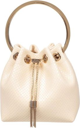 Jimmy Choo London Bon Bon Fuc Snakeskin Print Leather Bag