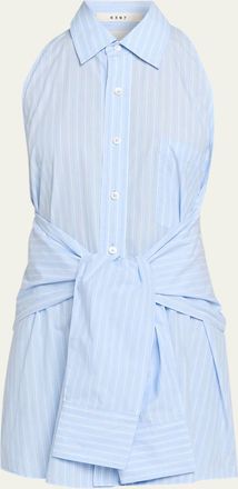 6397 Pinstriped Halter Shirt