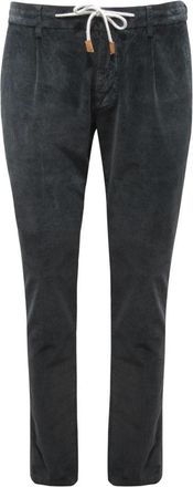 Eleventy Fluwelen Jogger Broek in Zwart - Heren - Slim Fit Broeken - Groen - W36 - Broeken