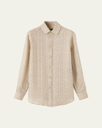 Loro Piana Thea Penny Silk Button-Down Shirt