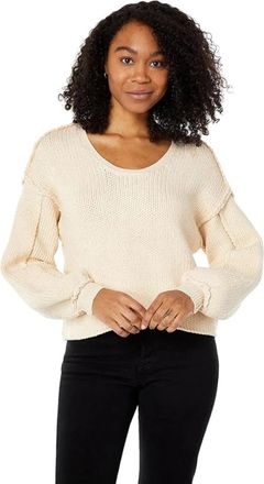 Saltwater Luxe Everlee Sweater Womens Beige Long Sleeve Scoop Neck JZZ391