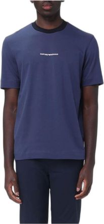 Emporio Armani T-shirt girocollo con logo - - Tops - Uomo - Blu - L