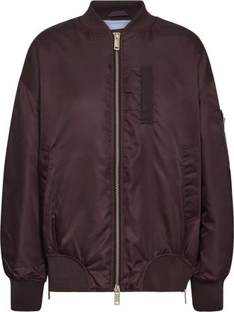 Mos Mosh Glanzende Bomberjack met Zakken - Dames - Bomber jackets - Bruin - XS - Polyester - Jassen