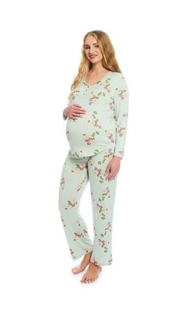 Everly Grey Laina During & After 2-Piece Maternity/Nursing Sleep Set in Peony at Nordstrom, Size X-Small