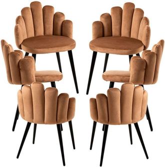 Regalos Miguel Regalos Miguel - Packs Sillas Comedor - Pack 6 Sillas Hand Patas Negras Terciopelo - Marr&oacute;n