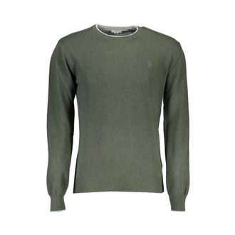 U.S.Polo Association U.S. Polo Assn., Round-neck Knitwear, male, Green, Size: 2XL U.s. Polo Assn. Green Wool Men Sweater