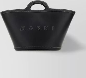 Marni tropicalia small leather tote bag