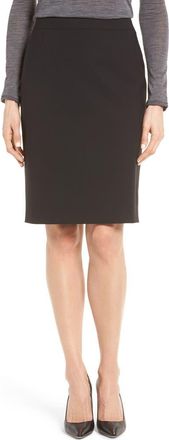BOSS Vilea Tropical Stretch Wool Pencil Skirt in Black at Nordstrom Rack, Size 14