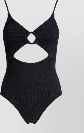 Hunza G ring detail cut-out swimsuit spaghetti straps