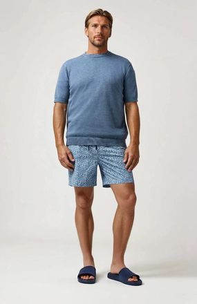 Stone Rose Micro Floral Swim Trunk in Light Blue at Nordstrom, Size Xxx-Large
