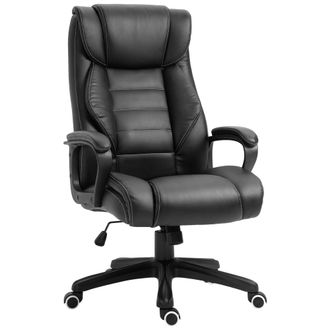 TJ Hughes Vinsetto High Back Black Executive Office Chair 6- Point Vibration Massage Extra Padded Swivel Ergonomic Tilt Desk Seat - TJ Hughes