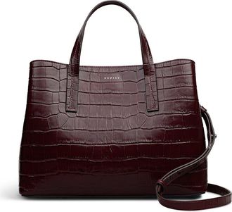 Radley London Dukes Place - Faux Croc Medium Ziptop Satchel Bag in Dark Cherry at Nordstrom