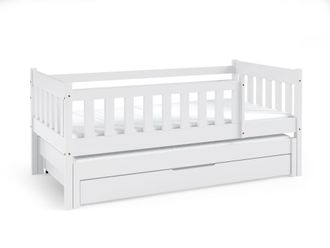 AKL FURNITURE Cama infantil pino blanco 80x160