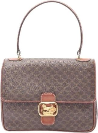 Celine Pre-owned Handbags, female, Brown, Size: ONE SIZE Pre-owned Macadam Coated Canvas Handbag