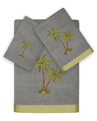 Linum Home Textiles Palmera 3Pc Embellished Turkish Cotton Towel Set