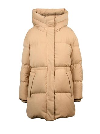 Add Quilted Down Parka with High Collar and Hood