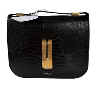 DeMellier Black Faux Lizard Shoulder Bag Size 38
