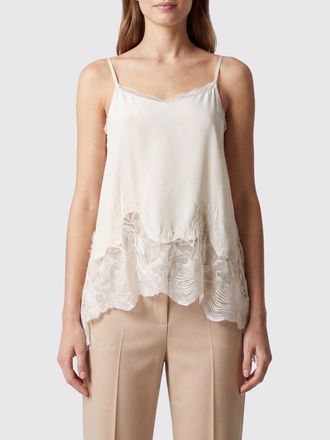 Fabiana Filippi Silk Blend Top with Lace Insert