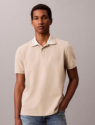 Calvin Klein Piqu&eacute; poloshirt met contrasterende kraag