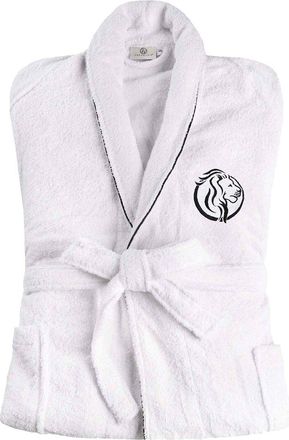Superior Adult Unisex White Embroidered Highly Absorbent Fluffy Bathrobe
